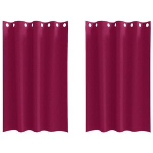 vidaXL Firany blackout z k&oacute;łkami 2 pcs Czerwone wino 175 x 140 cm