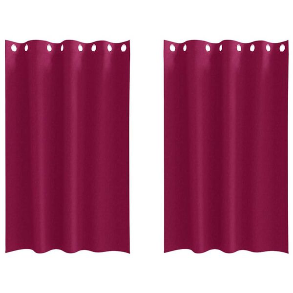 vidaXL Firany blackout z k&oacute;łkami 2 pcs Czerwone wino 175 x 140 cm