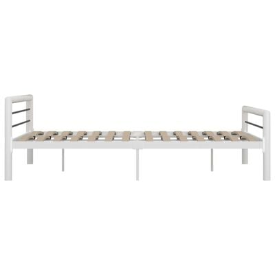 vidaXL Rama łóżka, biało-czarna, metalowa, 180x200 cm