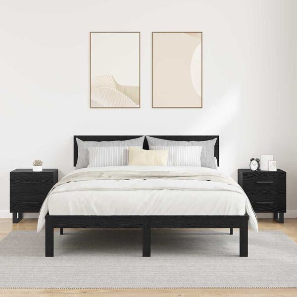 vidaXL Szafka Nocna z szufladą 2 pcs Czarny Dąb 40 x 35 x 47,5 cm