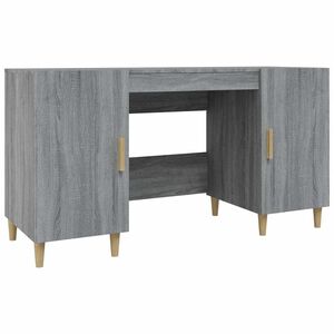 vidaXL Biurko, szary dąb sonoma, 140x50x75 cm, materiał drewnopochodny