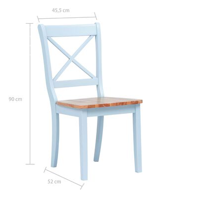 vidaXL Krzesła stołowe, 2 szt., szary i jasny brąz, drewno kauczukowca