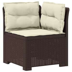 vidaXL Sofa Ogrodowa 1-osobowa z Poduszkami w Wyglądzie Rattanowym PP