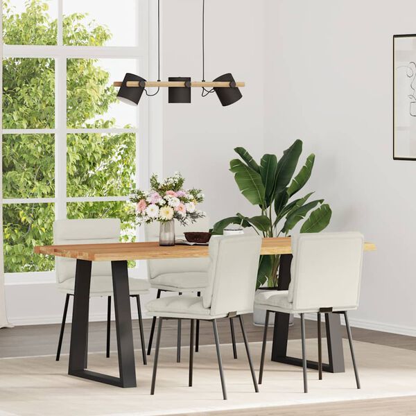 vidaXL Krzesła stołowe, 4 szt., kremowe, obite aksamitem