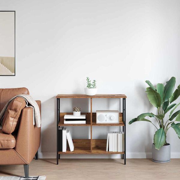 vidaXL P&oacute;łka na książki Stare drewno 82 x 32 x 79 cm