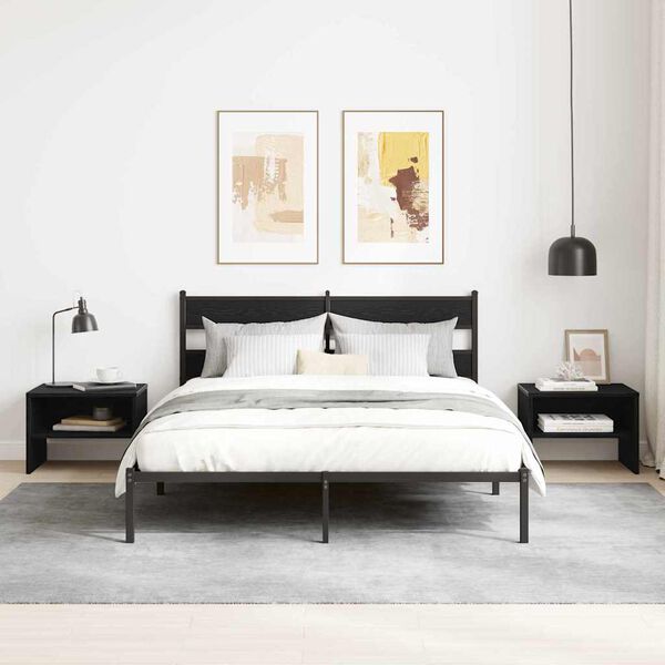 vidaXL Szafka Nocna Czarny dąb 40 x 40 x 30 cm Materiał drewnopochodny