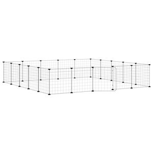 vidaXL Klatka dla zwierząt z bramką, 20 paneli, czarna, 175x175x35 cm, stal