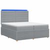 vidaXL Ł&oacute;żko z box spring LED z materacem jasnoszary 200 x 200 cm