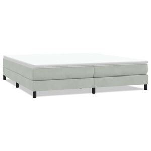 vidaXL Ł&oacute;żko Box Spring bez materaca Jasnoszary 200x220 cm Aksamit