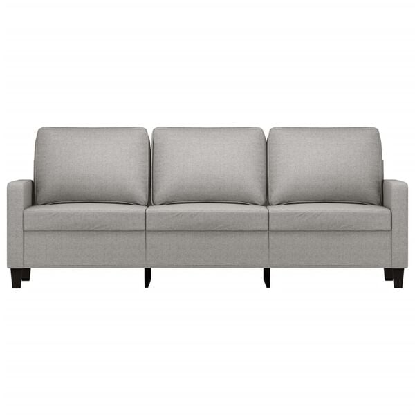 vidaXL Sofa 3-osobowa, jasnoszara, 180 cm, tapicerowana tkaniną