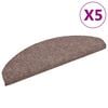vidaXL Maty na schody samoprzylepne 5 szt. 65x21x4 cm jasnobrązowe p&oacute;łokrągłe duże