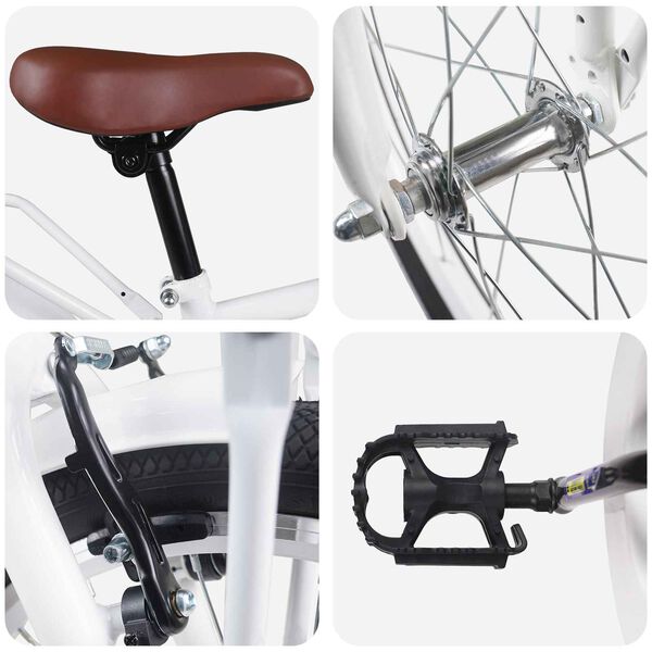 vidaXL Rower Dziecięcy 20 Cali dla dzieci w wieku 6-11 lat Biały