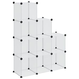 vidaXL Regał kostkowy z 9 przegrodami, przezroczysty, PP
