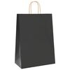 vidaXL Torby papierowe 250 szt. z uchwytami Czarne 32x17x44 cm