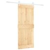 vidaXL Drzwi przesuwne z osprzętem, 85x210 cm, lite drewno sosnowe