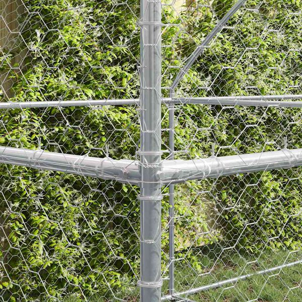 vidaXL Kenel dla Ps&oacute;w 3 pcs Srebrny 6 x 2 x 2 m Stal galwanizowana