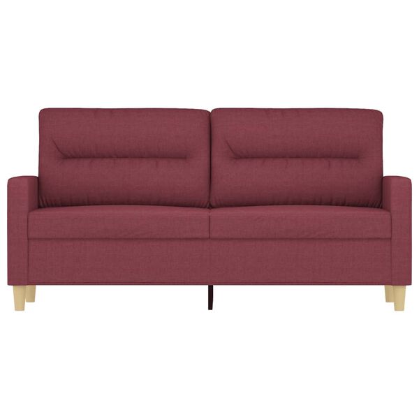 vidaXL Sofa 2-osobowa, winna czerwień, 140 cm, tapicerowana tkaniną