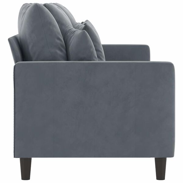 vidaXL Sofa 3-osobowa, ciemnoszara, 180 cm, obita aksamitem