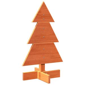 vidaXL Drewniana choinka do udekorowania, woskowy brąz, 60 cm, sosnowa