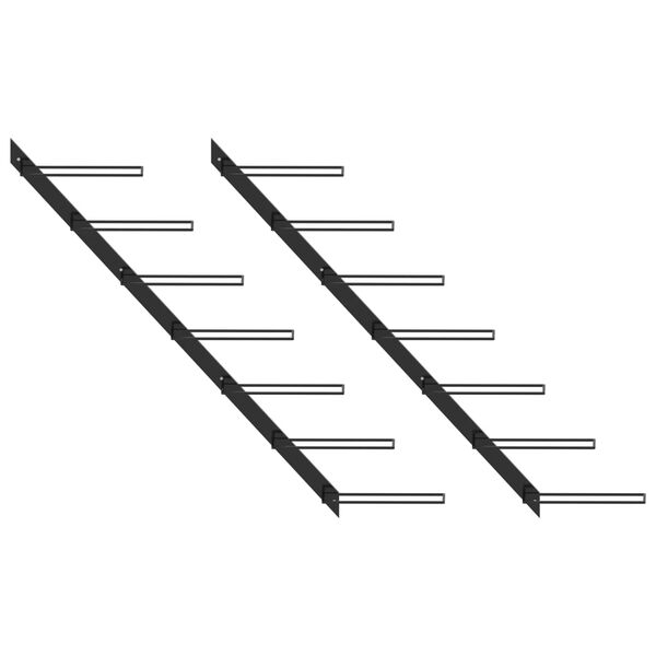 vidaXL Ścienne uchwyty na 14 butelek wina, 2 szt., czarne, metalowe