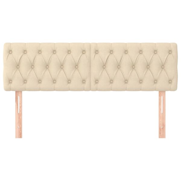 vidaXL Zagł&oacute;wki, kremowe, 144x7x78/88 cm, tkanina