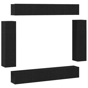 vidaXL Zestaw szafek RTV 8 pcs Czarny Dąb Materiał drewnopochodny