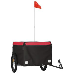 vidaXL Przyczepka rowerowa, czarno-czerwona, 45 kg, żelazo
