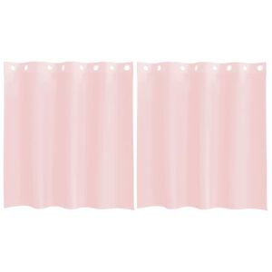 vidaXL Zasłony woalowe z przelotkami 2 szt. Jasnor&oacute;żowe 140x140 cm