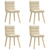 vidaXL Krzesła stołowe, 4 szt., kremowe, obite tkaniną