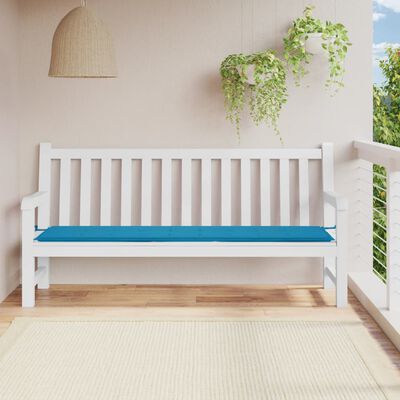 vidaXL Poduszka na ławkę ogrodową, niebieska, 200x50x3 cm, tkanina