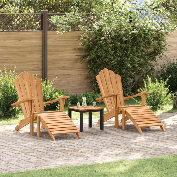vidaXL Krzesło Adirondack 2 pcs Brązowy 137 x 77 x 95 cm