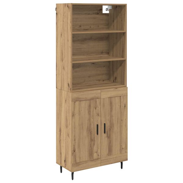 vidaXL Highboard Dąb rzemieślniczy 69,5 x 34 x 180 cm