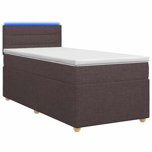 vidaXL Ł&oacute;żko kontynentalne z materacem Ciemny brąz 90 x 190 cm tkanina