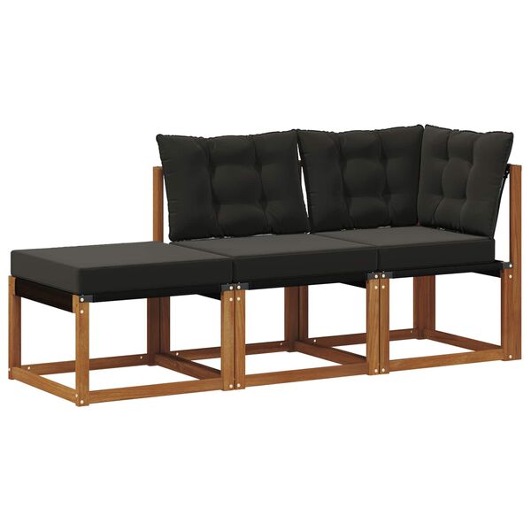 vidaXL Modułowa sofa na zewnątrz z poduszką 3 Sztuka Naturalny