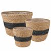 vidaXL 3 szt. Naturalny i czarny &Oslash;26 x 19 cm 100% Trawa morska