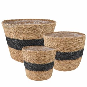 vidaXL 3 szt. Naturalny i czarny &Oslash;26 x 19 cm 100% Trawa morska