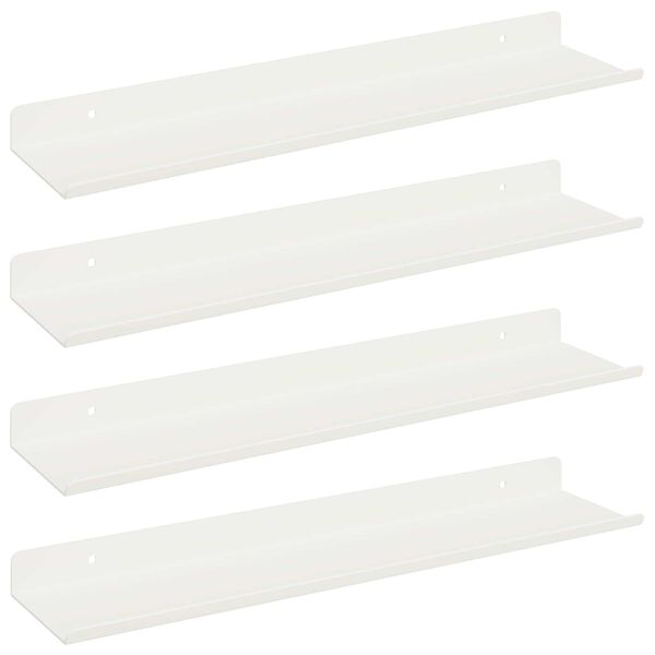 vidaXL P&oacute;łka wisząca 4 pcs Biały 40 x 9 x 2,5 cm Stal