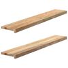 vidaXL Parapety 2 szt., surowe, 120x20x2 cm, lite drewno dębowe