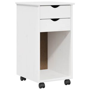 vidaXL Rolkowa szafka Biały 34 x 39 x 65,5 cm Lite drewno sosnowe