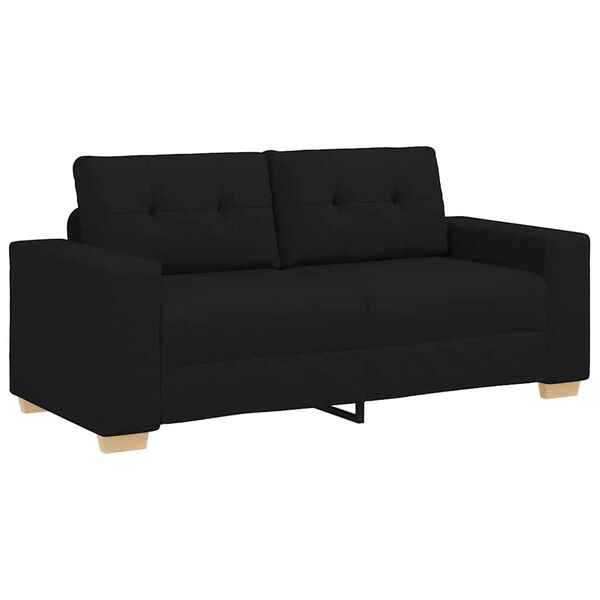 vidaXL Sofa dwuosobowa, czarna, 180x77x82 cm, tkanina