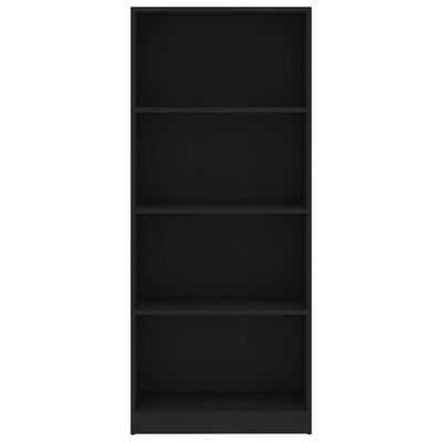 vidaXL 4-poziomowy regał na książki, czarny, 60x24x142 cm