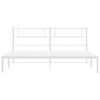 vidaXL Metalowa rama ł&oacute;żka z wezgłowiem, biała, 160x200 cm
