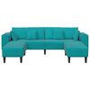 vidaXL Sofa z poduszką 3 pcs Turkusowy Aksamit