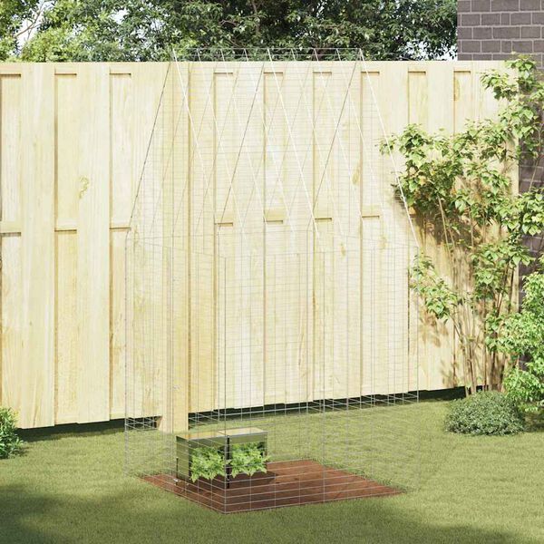 vidaXL Klatka dla kr&oacute;lika Srebrny 400 x 100 x 210 cm