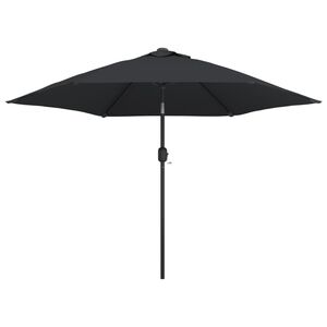 vidaXL Parasol ogrodowy na metalowym słupku, 300 cm, czarny