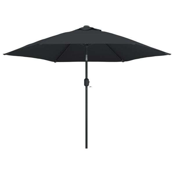 vidaXL Parasol ogrodowy na metalowym słupku, 300 cm, czarny