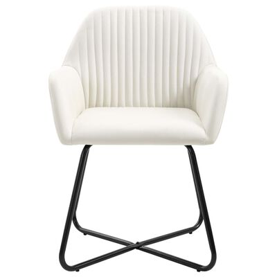 vidaXL Krzesła do jadalni, 2 szt., kremowe, tapicerowane tkaniną