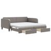 vidaXL Sofa rozsuwana z szufladami, taupe, 100x200 cm, tkanina