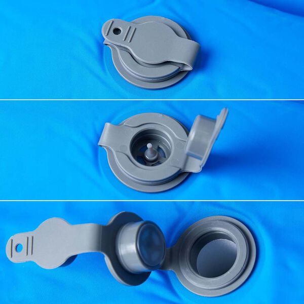 vidaXL Materac samopompujący z poduszką, 1-osobowy, niebieski