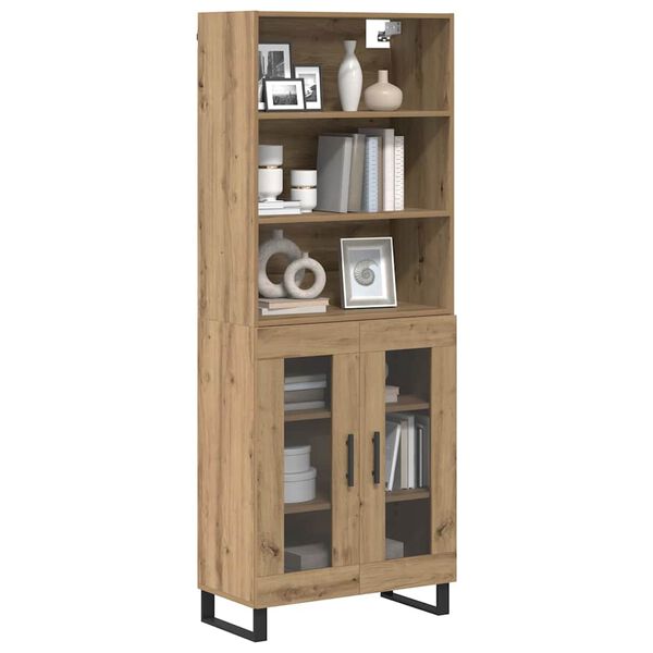 vidaXL Highboard Dąb rzemieślniczy 69,5 x 34 x 180 cm
